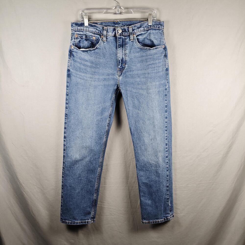 Levis 505 Jeans Mens 34x30 Blue Denim Straight Leg Medium Wash Classic Pants